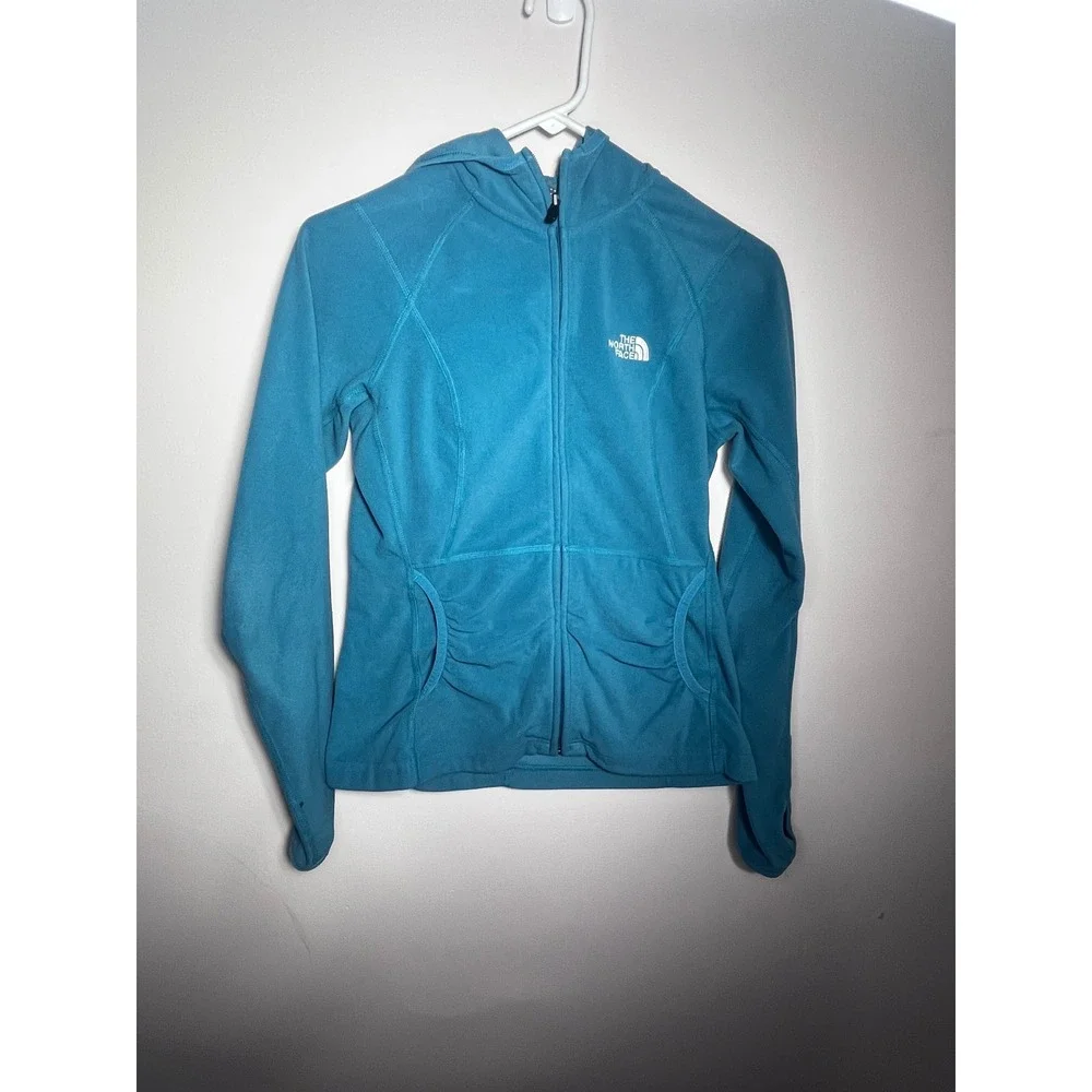 The North Face TKA 100 Hooded Fleece Jacket Women's XS Blue Full Zip Hoodie - Picture 2 of 11